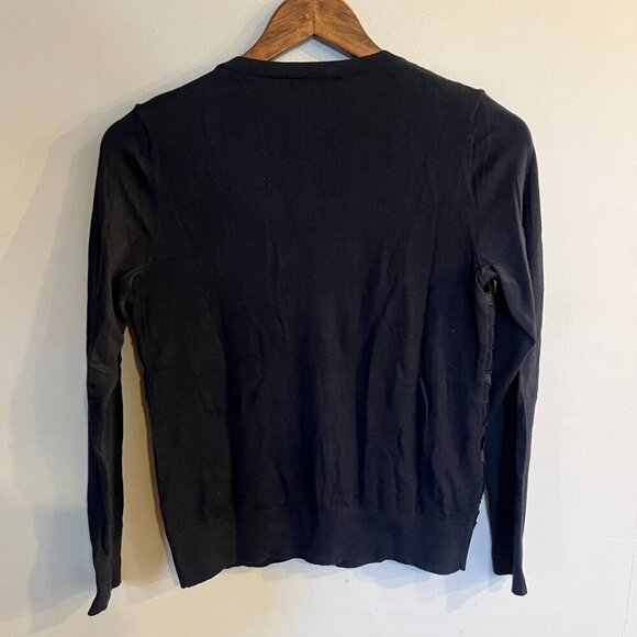 LOFT Women's Black Petite Cutout Lace Cardigan Sweatwe Size XSP - Picture 2 of 5